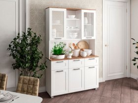 Буфет Катерини (дуб бельмунд/белое дерево) в Белой Горе - belaya-gora.mebel-nsk.ru | фото