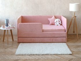 Диван-кровать Happy (коралловый) в Белой Горе - belaya-gora.mebel-nsk.ru | фото