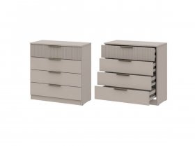 Комод 4 ящика (ЛДСП/МДФ) Эккервуд (меланж) в Белой Горе - belaya-gora.mebel-nsk.ru | фото