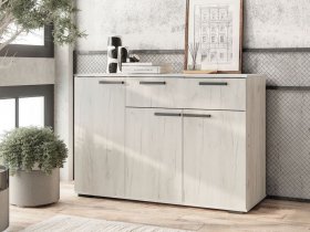 Комод Стандарт-4 NEW (дуб крафт белый) в Белой Горе - belaya-gora.mebel-nsk.ru | фото