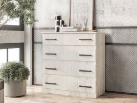 Комод Стандарт-6 NEW (дуб крафт белый) в Белой Горе - belaya-gora.mebel-nsk.ru | фото
