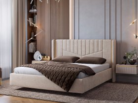 Кровать двуспальная 1,6м Диор (кашемир суфле (велюр)) в Белой Горе - belaya-gora.mebel-nsk.ru | фото