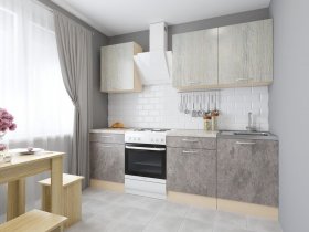 Модульная кухня Йота (пикард/цемент) в Белой Горе - belaya-gora.mebel-nsk.ru | фото