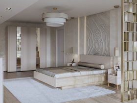 Модульная спальня Одетта (дуб эндгрей/меланж) в Белой Горе - belaya-gora.mebel-nsk.ru | фото