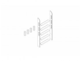 Пакет №10 Прямая лестница и опоры для двухъярусной кровати Соня в Белой Горе - belaya-gora.mebel-nsk.ru | фото