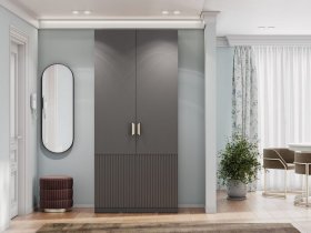 Шкаф двухстворчатый Эккервуд (Нью) (графит) в Белой Горе - belaya-gora.mebel-nsk.ru | фото