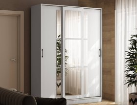 Шкаф-купе 1,6м «Стиль-2» (белый) в Белой Горе - belaya-gora.mebel-nsk.ru | фото