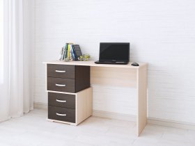 Стол письменный Сити-2 (венге/дуб молочный) в Белой Горе - belaya-gora.mebel-nsk.ru | фото