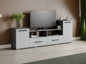 Тумба под ТВ Парус-2 (графит серый/серый камень) в Белой Горе - belaya-gora.mebel-nsk.ru | фото